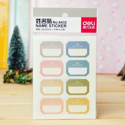 Deli E6432 Sticker Labels Self Adhesive Name Stickers Paper Label 22x33mm