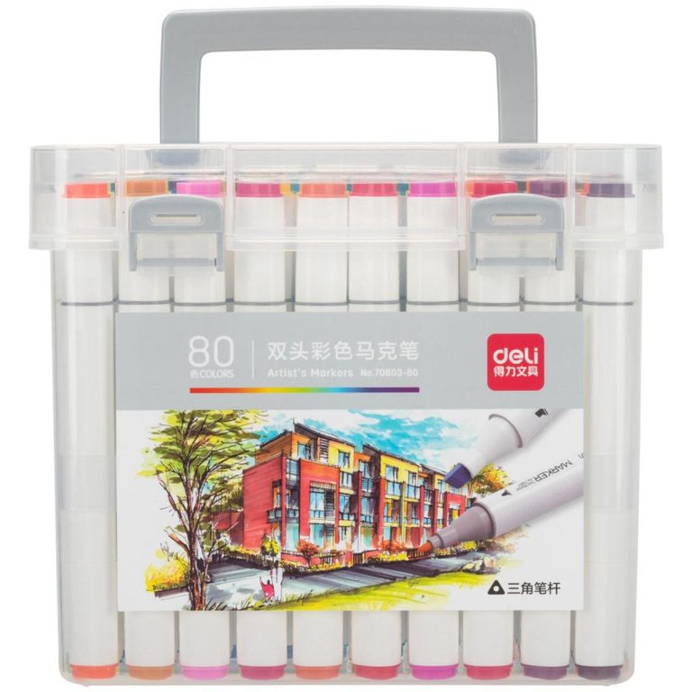 Deli E70803-80 Dual Tip Sketch Marker 80 Pcs