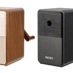 Deli E71160 Retro Speaker Styling Rotary Pencil Sharpener - Black