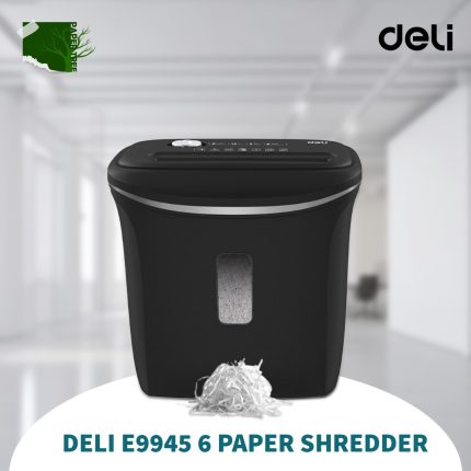 Deli E9945 6 Sheet Black Paper Shredder