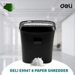 Deli E9947 8 Sheet Black Paper Shredder
