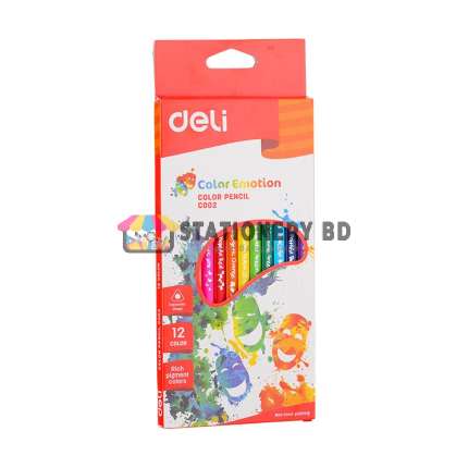 Deli EC00200 Rich Color Wooden Colored Pencil 12 colors