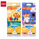 DELI EC138-24 Color Pencil Bright and vivid colors. Triangular ergonomic barrel, easy to sharpen. 3.0mm lead for smooth coloring performance. High quality soften wood.