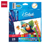 Deli EC144-24 i-Select Colord Pencil 12 Pcs with Sharpner and eraser