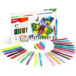 Deli EC20020 Plastic Crayon 24 Colors