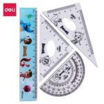 Deli EG01503 Drafting Ruler Set Of 4pcs Ruler Set 15cm Transparent