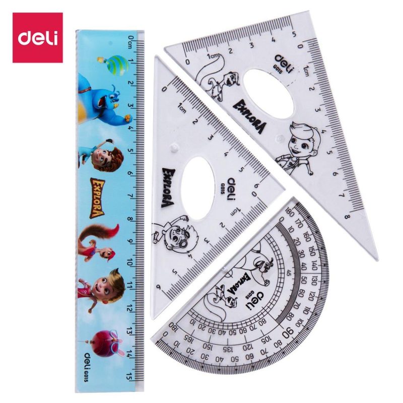 Deli EG01503 Drafting Ruler Set Of 4pcs Ruler Set 15cm Transparent