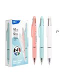 Deli EQ181 four color ballpoint pen 1.0mm 12 Pcs Box - White