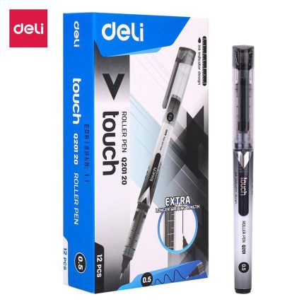 Deli EQ20120 Roller Pen - Black - Pack Of 12 Pcs