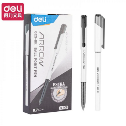 Deli EQ23-BK Ballpoint Pen Black 0.7mm Bullet 12 pcs box