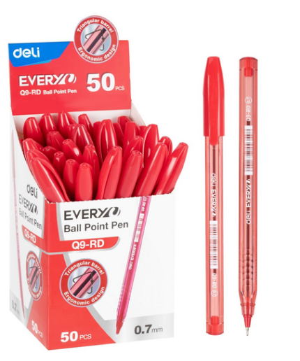 Deli EQ9-RD Ball Point Pen Mini tip 0.7mm Red 10 pcs