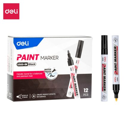 Deli EU500-BK Paint Marker waterproof For any Hard Surface -BLACK