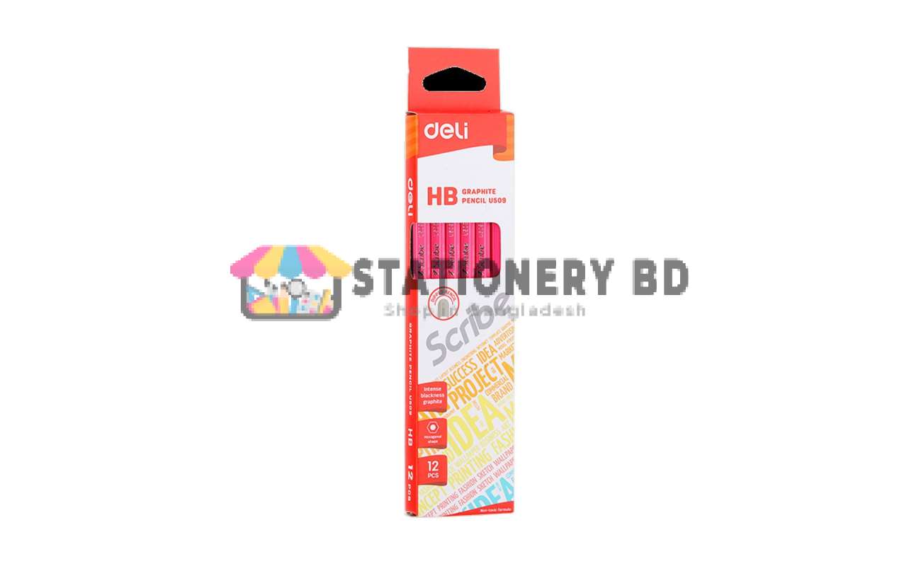 Deli EU50900 Graphite Pencil HB (Assorted) | Pack of 12 Pcs