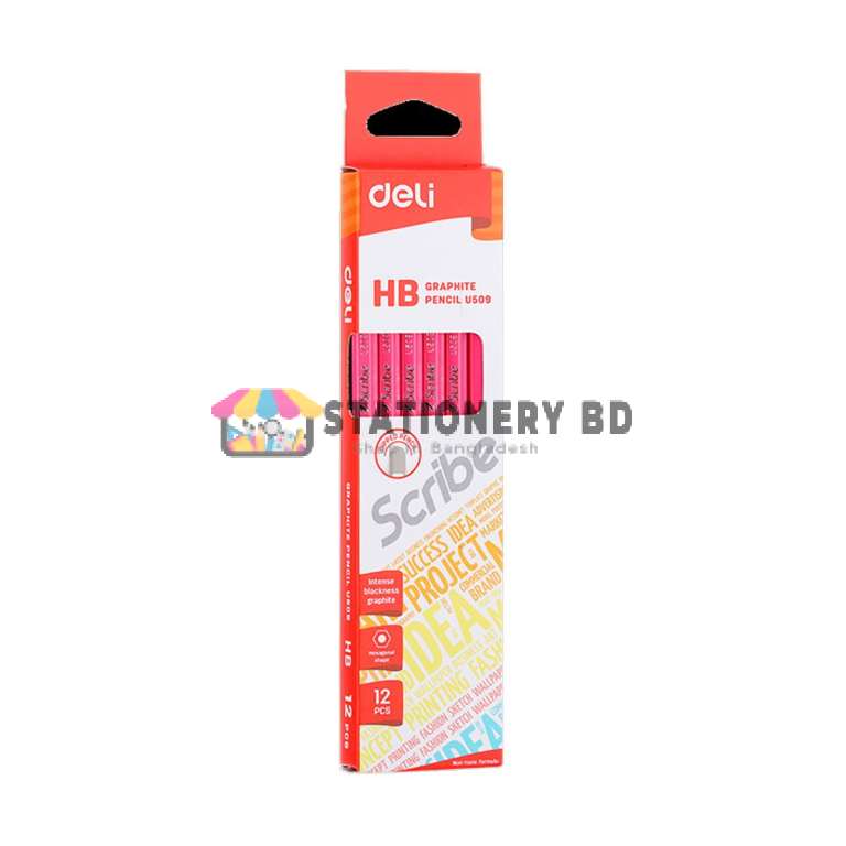 Deli EU50900 Graphite Pencil HB (Assorted) | Pack of 12 Pcs