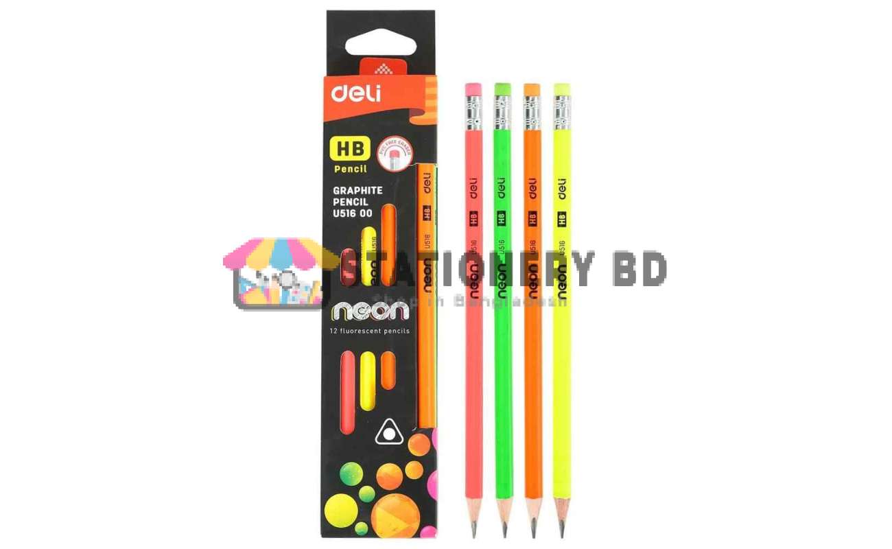 Deli EU51800 Neon Graphite HB Pencil - 12pcs