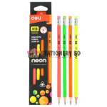 Deli EU51800 Neon Graphite HB Pencil - 12pcs