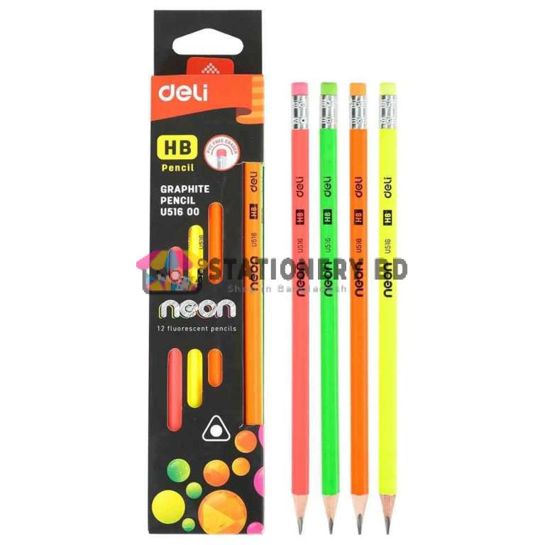 Deli EU51800 Neon Graphite HB Pencil - 12pcs