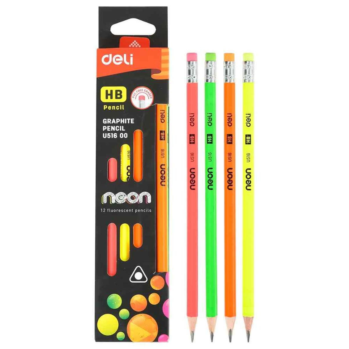Deli EU51800 Neon Graphite HB Pencil - 12pcs Deli EU51800 Neon Graphite HB Pencil - 12pcs