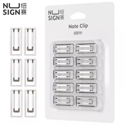 Deli NS106 Silver Metal Paperclip Notes Clip Bookmark U-shaped Needle