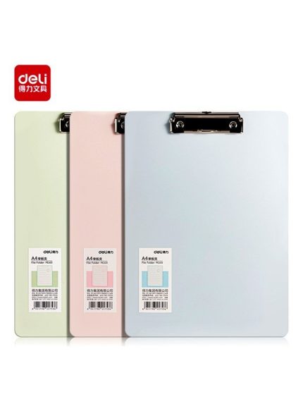 Deli PE103 Macaron colored A4 vertical version clip office folder - Light Blue