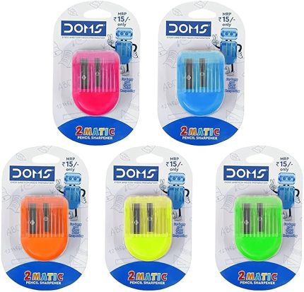 Doms 2 Matic Multicolored Pencil Sharpener - Green