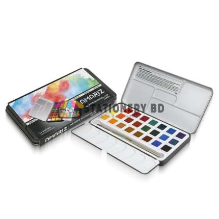 DOMS Artist Watercolor Cakes Metal Tin Pack - 24 Shades