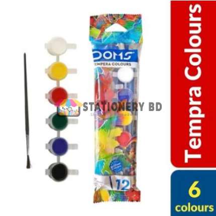 Doms Tempera Color 6 Shades with Brush