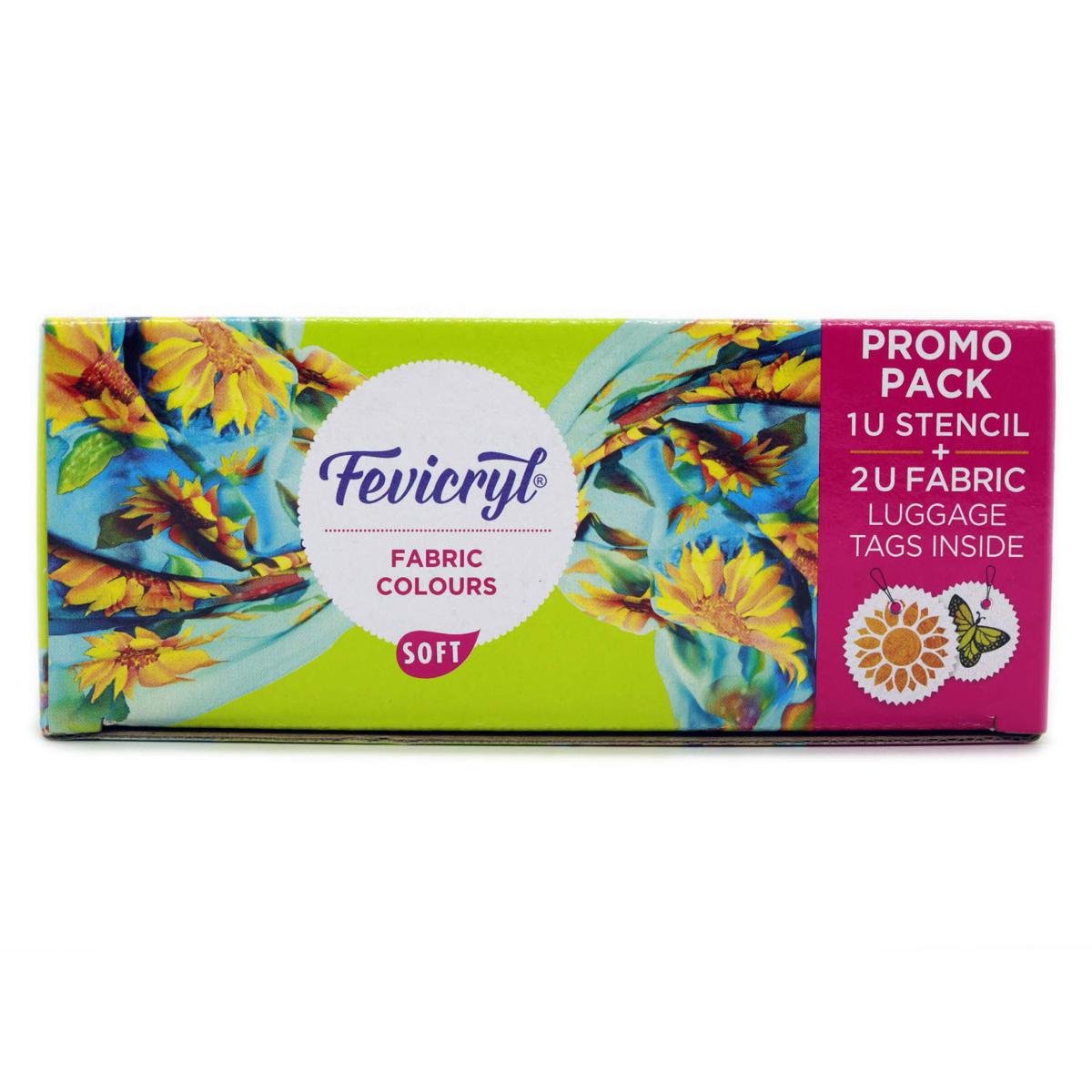 Fabric Colour Kit (10 X 20ml) with Stencil Fabric Colour Kit (10 X 20ml) with Stencil
