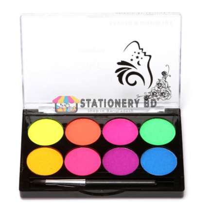 Face & Body Paint Set Glow In The Dark Water Based 8 Colors
