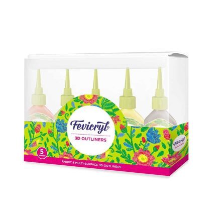 Fevicryl 3D Outliners Fabric & Multi-Surface - Set of 5 Shades