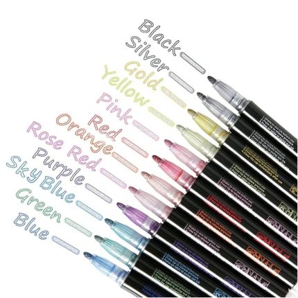 Giorgione Out-Line Colorful Glitter Marker Pen Pack of 12 pcs