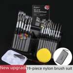 Giorgione Premium 19-Piece Painting Brush Set - Nylon Hair for Acrylic, Oil & Gouache