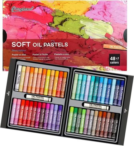 Giorgione Soft Oil Pastels Set 48 Colors Artist Soft Oil Pastels with Extra Two White Oil