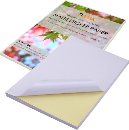 Glossy Self Adhesive Sticker Label Paper for Laser and Inkjet Printer | A4 Size | Pack of 100pcs