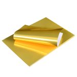 Gold Glossy Printable Vinyl Sticker Paper A4 Size Self-Adhesive Sheets Waterproof Quick Dry Sticker Paper for Inkjet/Laser Printer