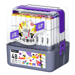 GUANGBO 48 Pcs Dualtip Alco Based Markers Sets