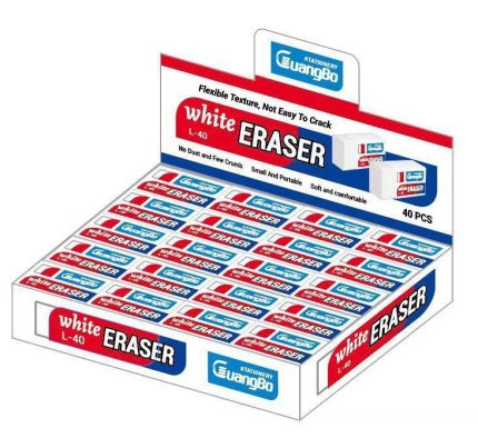 Guangbo HWH06827L White Eraser - 40pcs in paper box