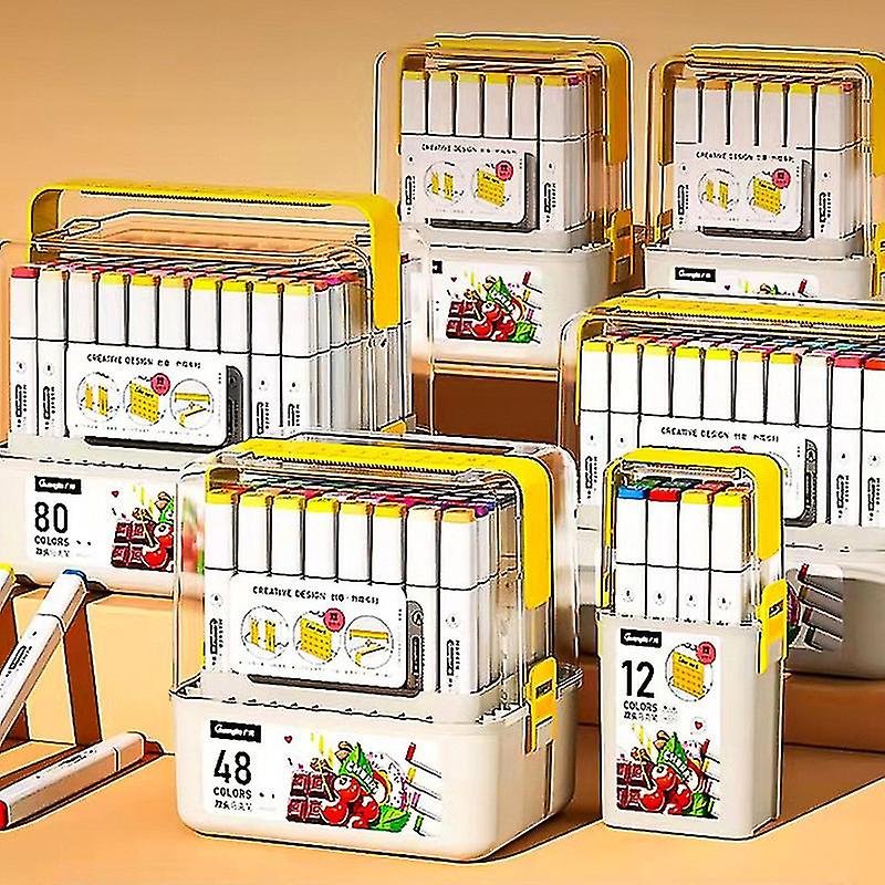 Guangbo Premium Professional Double Head Sketch marker square shape 48 Colors