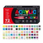 Guangna Acrylic Paint Markers Brush Tip, Vivid Colors with Direct-Liquid Ink System, Professional-Grade Paint Pen for Rock Painting, Canvas, Glass, Plastic, Fabric & Creative...