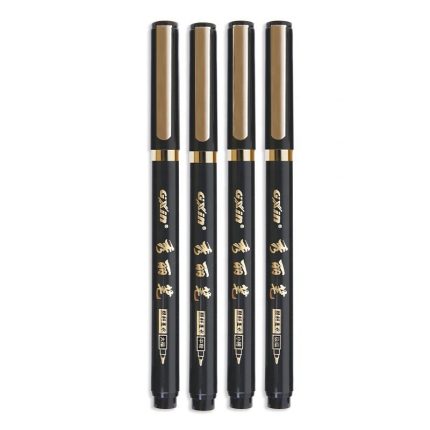 GXIN Calligraphy Pen Brush Markers Pack of 4, Black