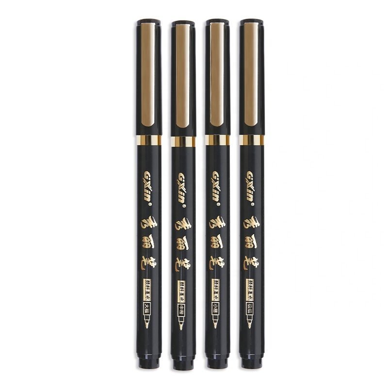 GXIN Calligraphy Pen Brush Markers Pack of 4, Black GXIN Calligraphy Pen Brush Markers Pack of 4, Black