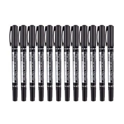 Gxin Dual Tip Cd Marker | Perfect for any kind of use in industry or home or college | Pack of 12 Pcs - Black