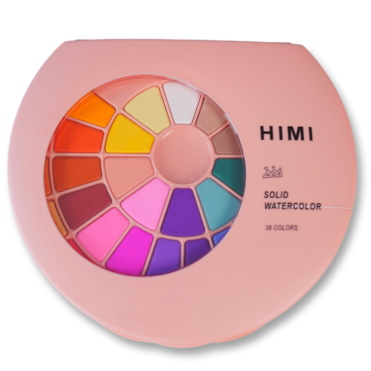 HIMI 38 Colors Solid Watercolor Cake Portable Metal Box