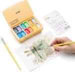 HIMI Gouache Paints Set 12 Colours 12 ml Metallic Gouache Paint Jelly Cup Design, Non Toxic Paint for Canvas and Paper, Art Supplies
