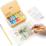 HIMI Gouache Paints Set 12 Colours 12 ml Metallic Gouache Paint Jelly Cup Design, Non Toxic Paint for Canvas and Paper, Art Supplies