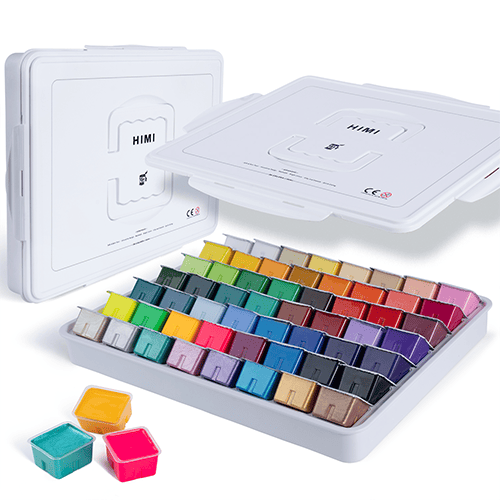 HiMi Miya Gouache Paint Set 56 Colors x 30ml Unique Jelly Cup Design - Black Box or White Box HiMi Miya Gouache Paint Set 56 Colors x 30ml Unique Jelly Cup Design - Black Box or White Box