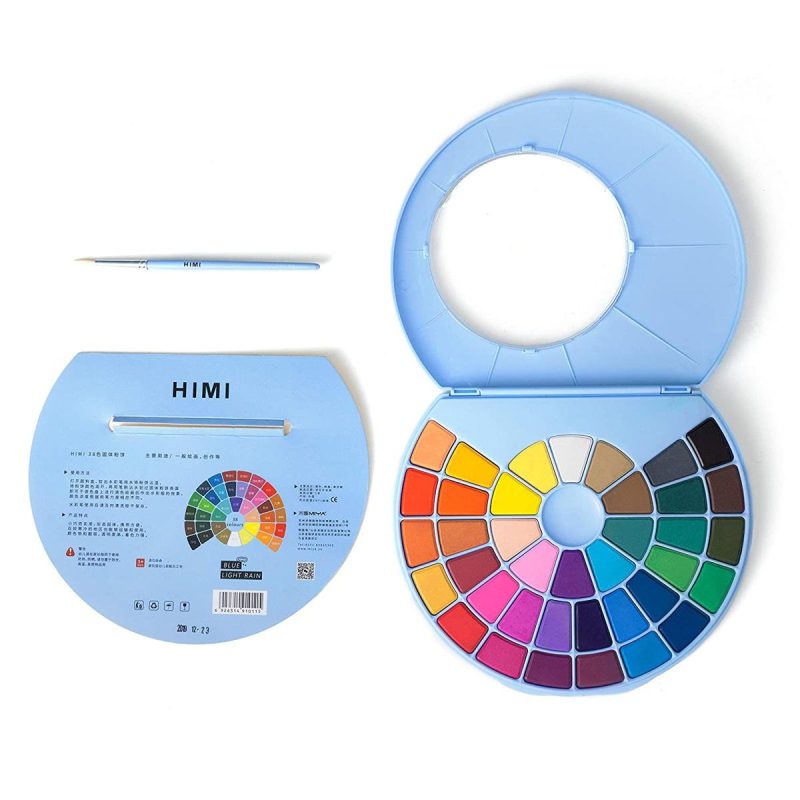 HIMI MIYA Solid Watercolor Cake Portable Metal Box 24 Color