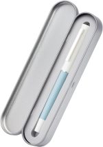 Hongdian 1862 Fountain Pen, Iridium Fine Nib with Ink Converter, Fresh Sea Blue Contrasting Color Smooth Writing Pen with Metal Box Set