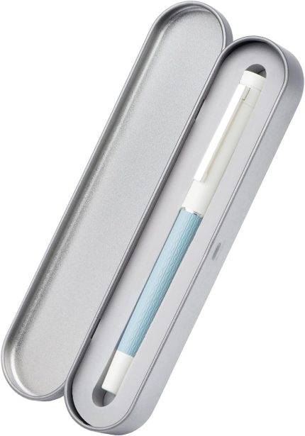 Hongdian 1862 Fountain Pen, Iridium Fine Nib with Ink Converter, Fresh Sea Blue Contrasting Color Smooth Writing Pen with Metal Box Set