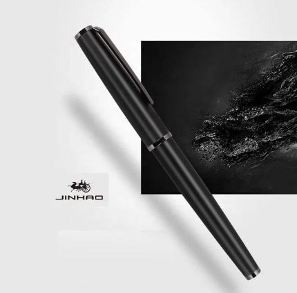Jinhao 95 Series Metal Body Fountain Pen with Ink Refill Converter Matte Black, Fine Nib 0.5mm
